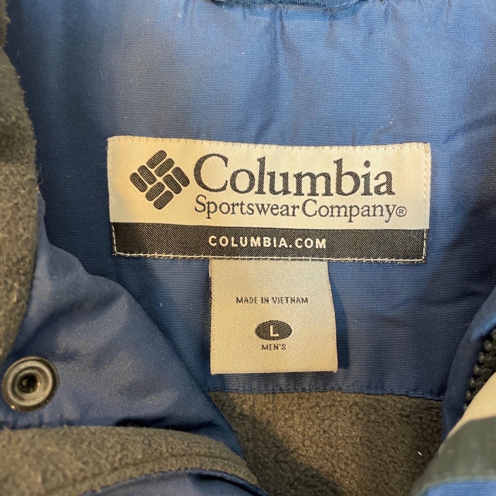 Columbia Sportswear Company Mens Blue Gray White Insulated Ski Jacket Large