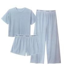 Calvin Klein Girls 3 Piece Sleep Set Flame-Resistant Polyester Halogen Blue XS