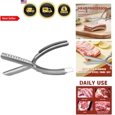 Rib Membrane Remover Tool Stainless Steel Grill Prep Tool for Meat and BBQ