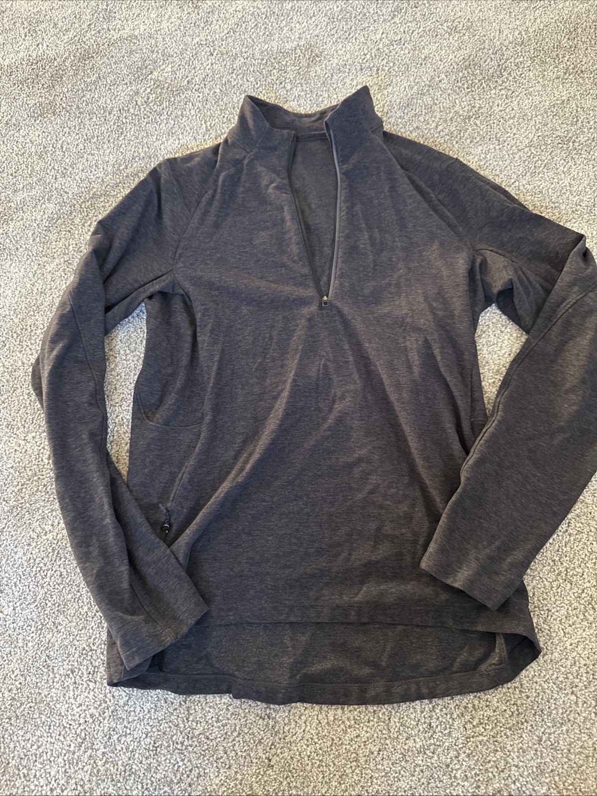 Men’s Lululemon surge warm half zip charcoal gray long sleeve size small