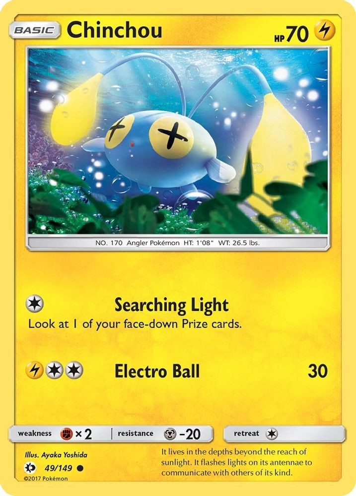 CHINCHOU 49/149 COMMON SM BASE SET POKEMON MP