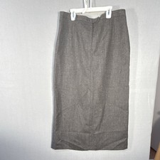 Sag Harbor Wool Tweed Pencil Skirt Gray Lined Long Women's Size 12