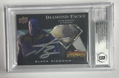2021 Marvel Black Diamond Facet Josh Brolin as Thanos On Card Auto Beckett