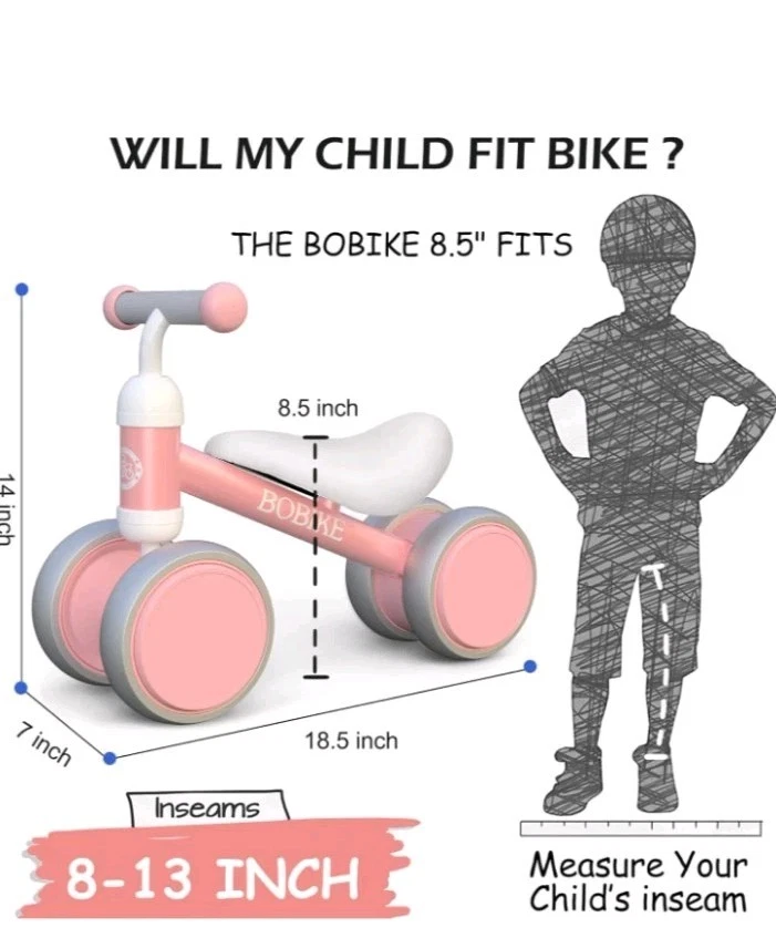 Pink Girls Bobike Walking Mini Bike - Image 3 of 4