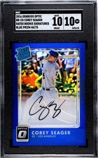 2016 Donruss Optic Corey Seager BLUE PRIZM /75 SGC 10 w/10 AUTO RC