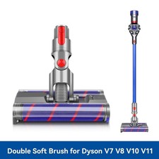 Double Soft Roller Brush Head Rotatable For Dyson V7 V8 V10 V11