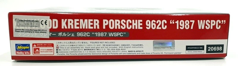 Hasegawa Kits 1/24 Scale 20698 - Kenwood Kremer Porsche 962C 1987 WSPC - Image 4 of 4