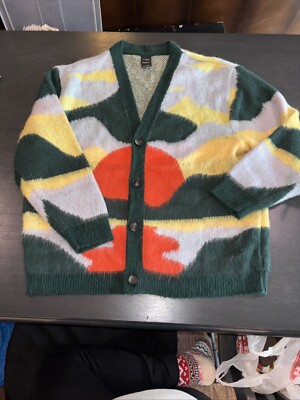 iets frans Landscape Fluffy Sunset Oversized Cardigan Woman's Size L New Other