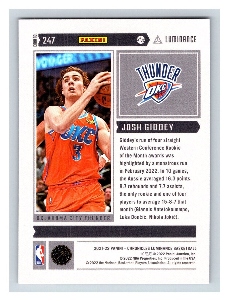 2021-22 Panini Chronicles #247 Josh Giddey | eBay