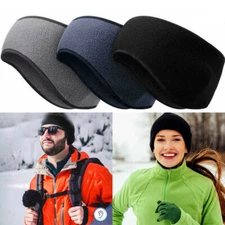 Men Women Ear Warmer Headband Winter Stretchable Fleece Earmuff Running Skiing