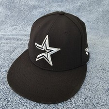 Houston Astros Hat New Era 7 1/4 Wool USA Made Baseball Cap Black MLB On Field
