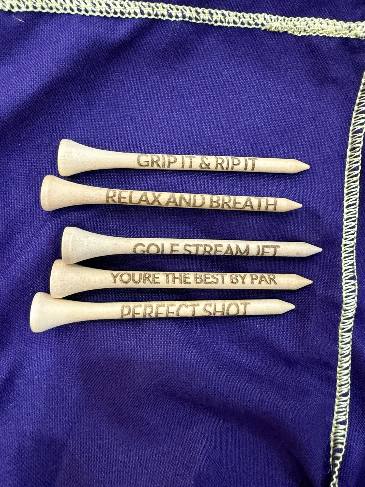 50 Engraved Golf Saying Tees Great Golf Gift 3 1/4” Natural Wood Golf Pride