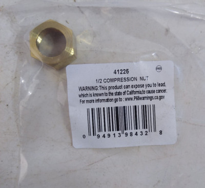 Lot of 4 Jmf 41225 1/2'' Compression Nut, FREE SHIPPING