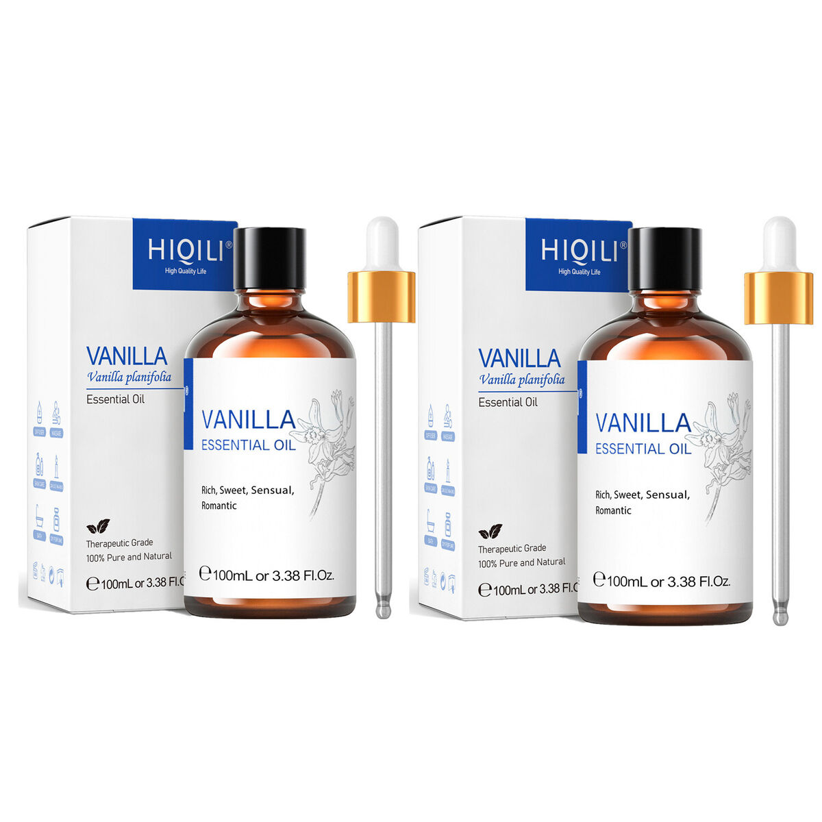 HIQILI Essential Oils - 100% Pure Undiluted - Therapeutic Grade  Aromatherapy Oil