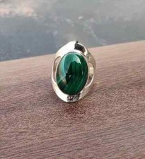 Solid 925 Sterling Silver Beautiful Malachite Handmade Statement Gift Ring R100