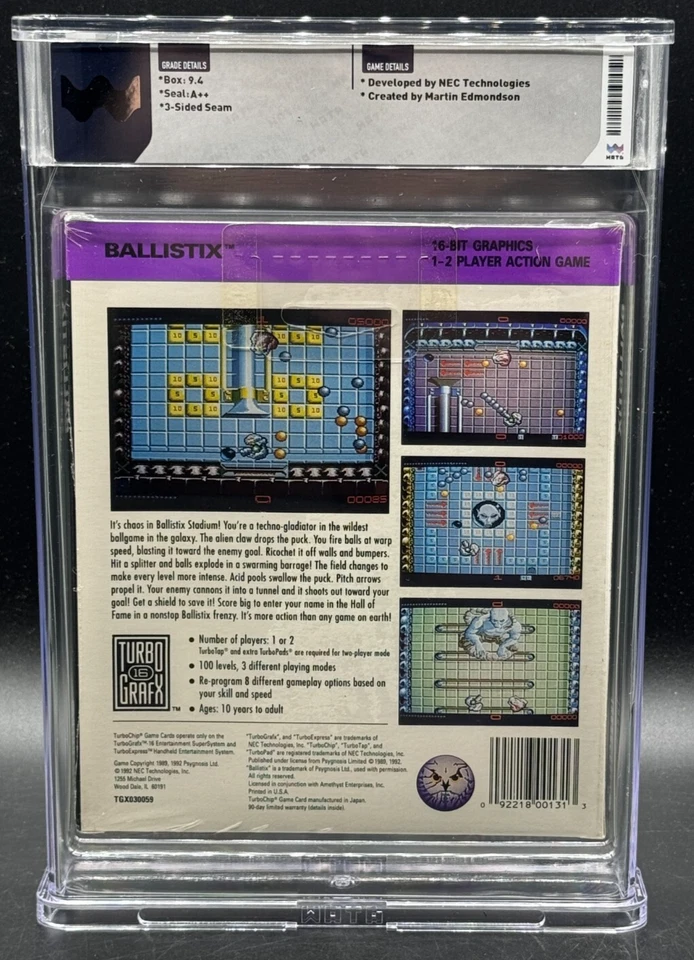 Ballistix TurboGrafx 16 NEC Sealed New WATA 9.4 A++ Graded - Image 2 of 2