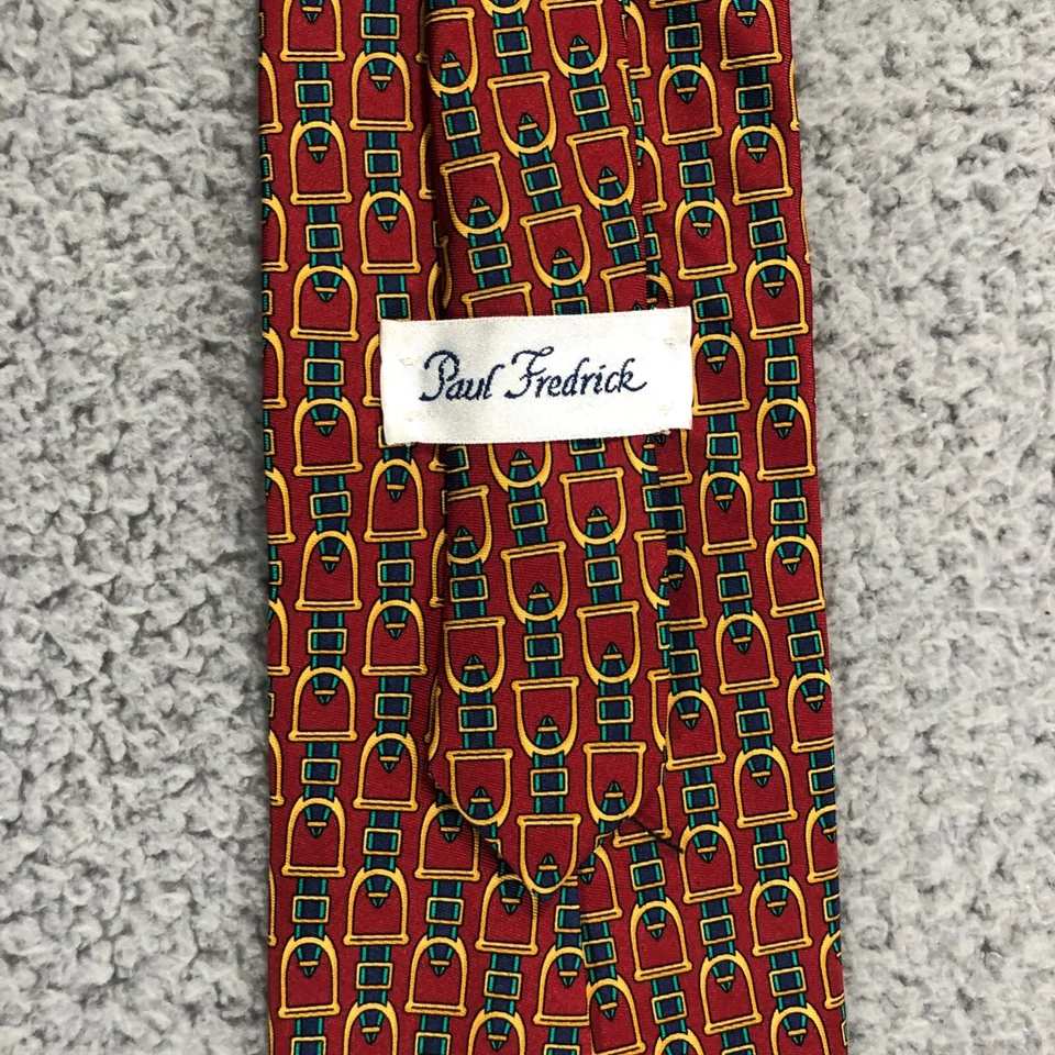 Corbata Paul Fredrick 55" silla de montar temática estribo 100 % seda Foto 4 de 4