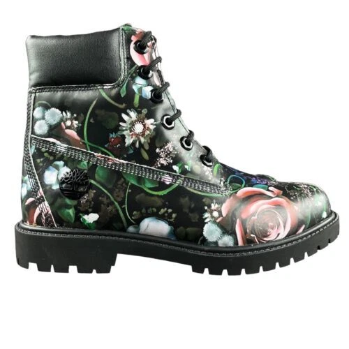 Stivali Timberland donna Heritage 6" impermeabili neri floreali nabuk taglie 6 11