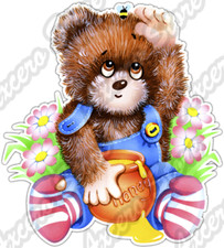Honey Teddy Bear Cartoon Kids Children Car Bumper Vinyl Sticker Decal 4"X5"