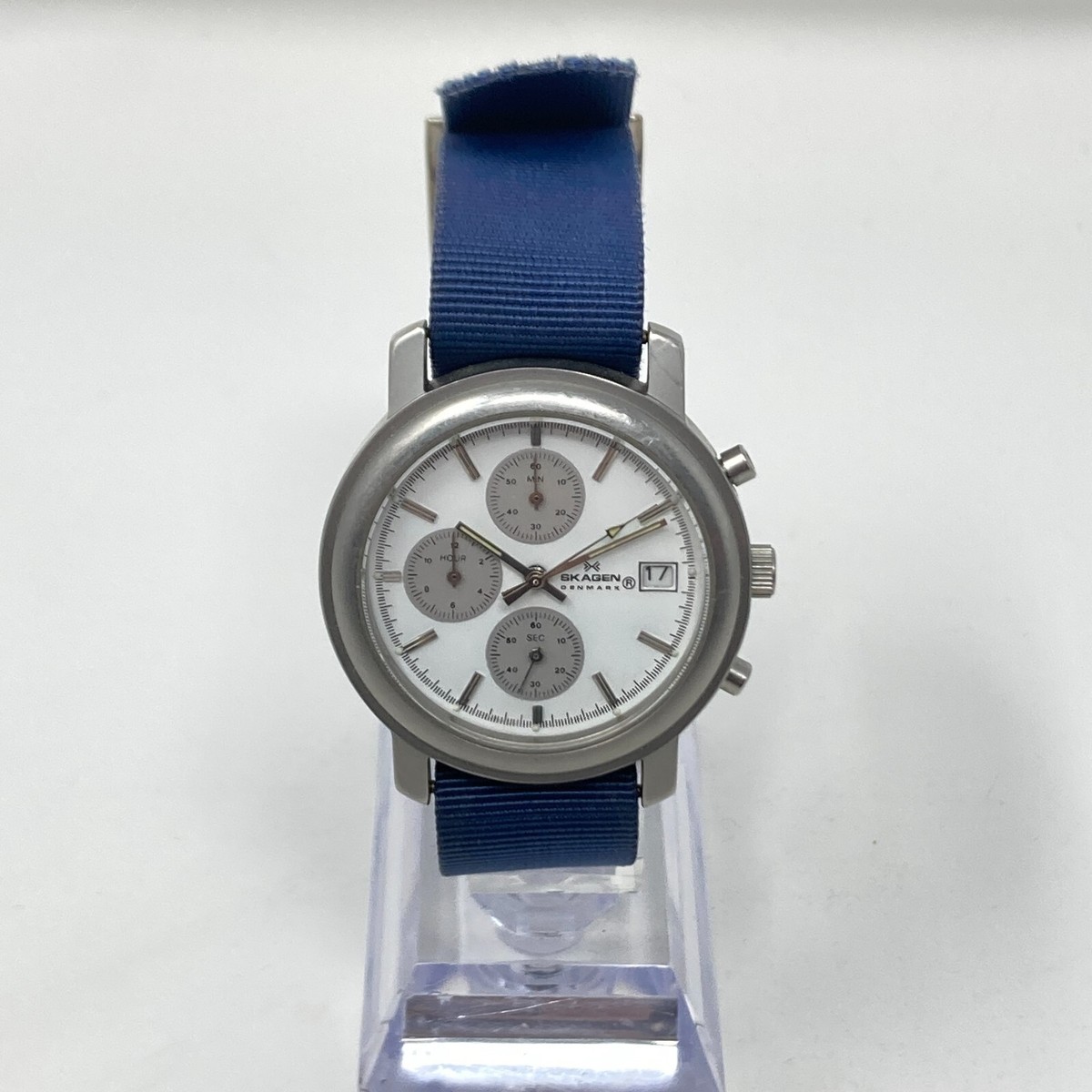 SKAGEN 腕時計 36mm シルバー ステンレス Skagen Chronograph Watch Men 36mm Silver Tone DATE NEEDS