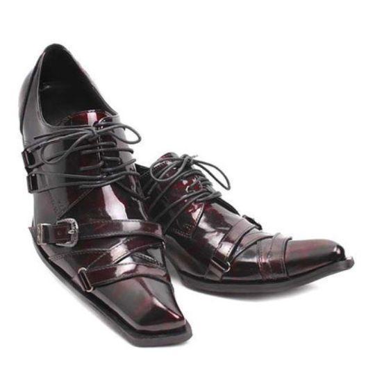 Luxury New Mens Slip on Dress Shoes Pointed Toe Metal Tip Lace up Wedding  Formal | eBay