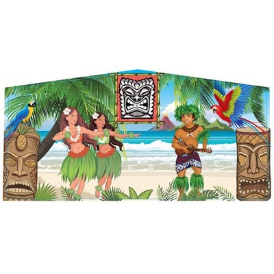 Tiki Beach Art Panel 10x5 Vinyl Banner for 13ft Inflatable Modular Bounce House