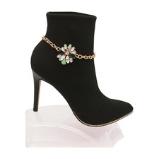 New Women Gold Metal Boot Chain Bracelet Shoe Shiny Star Charm Jewelry Accessory