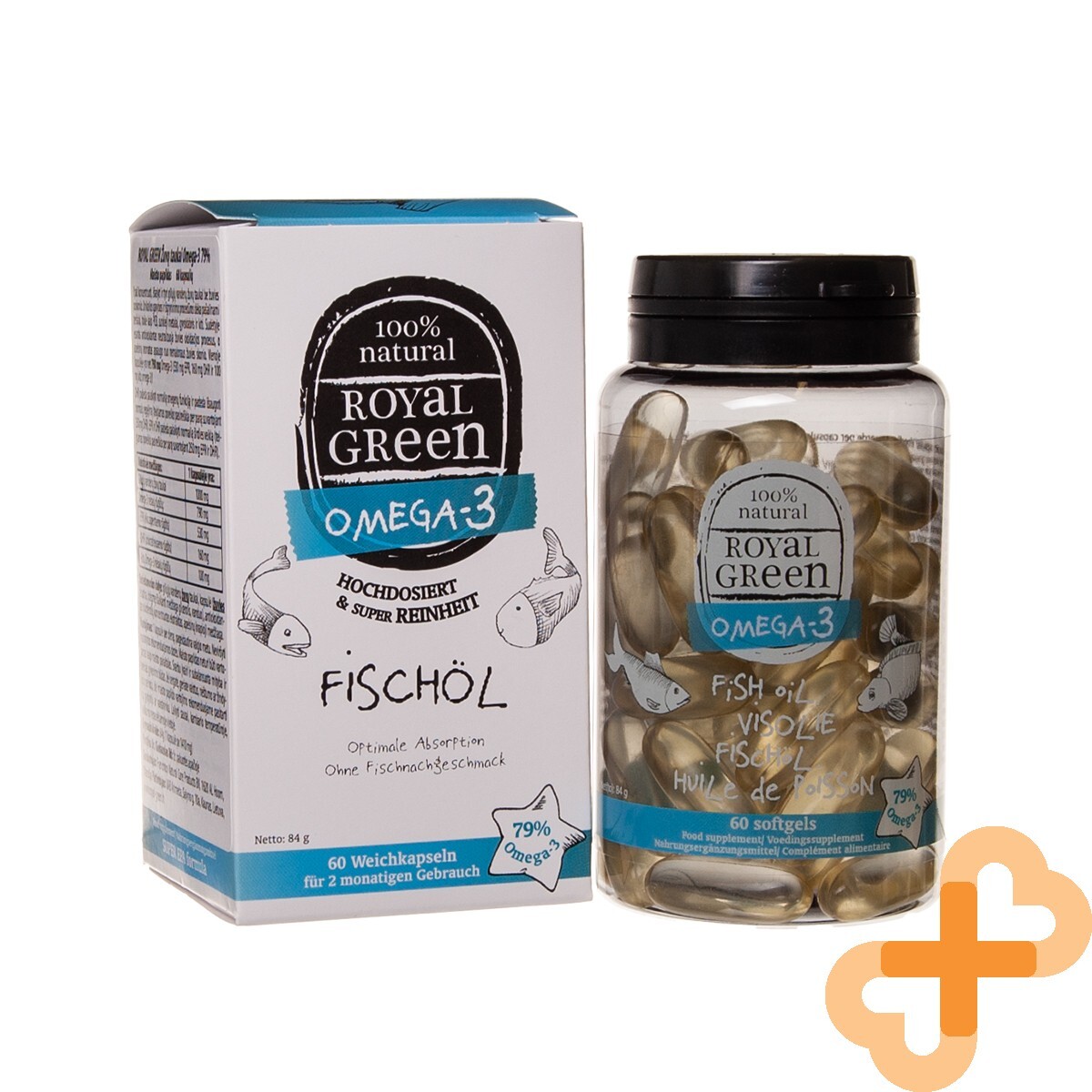ROYAL GREEN Fish Oil Omega-3 60 Capsules Supplement Super Pure Brain Function