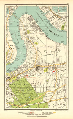 GREENWICH. Blackwall Cubitt Town Silvertown Kidbrooke Maze Hill 1937 alte Karte