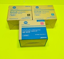 Lot of 3 - Konica Minolta TNP-22 Cyan Black Magenta Toner for Bizhub C35 C35P