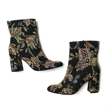 Poetic License NEW Patchwork Floral Tapestry Block Heels Ankle Boots Size 39