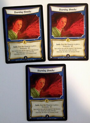 Burning Smoke (3) L5R Legend of the Five Rings CCG Heaven & Earth H&E