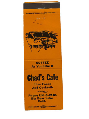 CHAD'S CAFE vintage matchbook matchcover BIG BEAR LAKE, CALIFORNIA