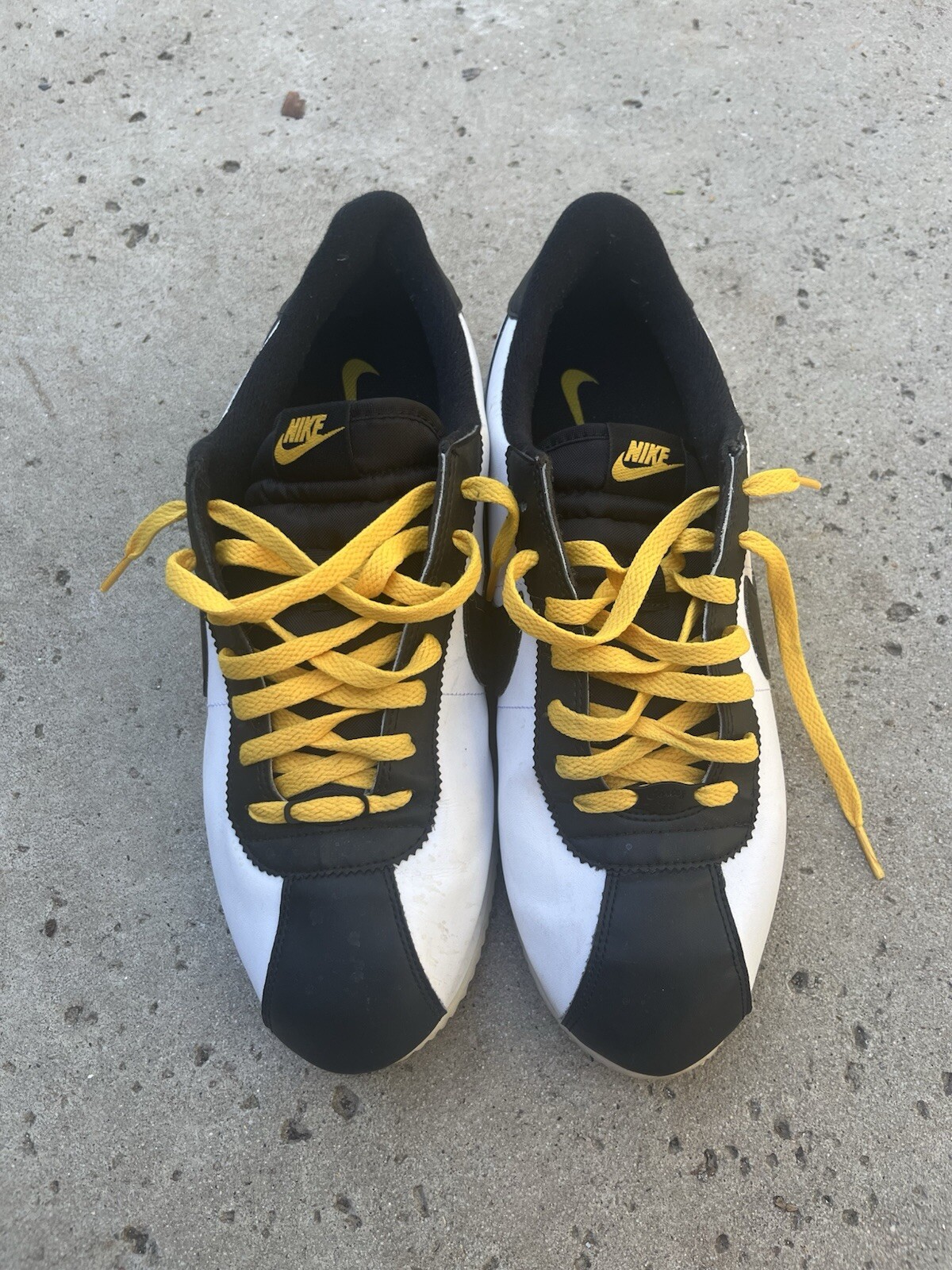 Nike Cortez Leather LA Lakers White Black Yellow Shoes BV2527-100 Men Size 12