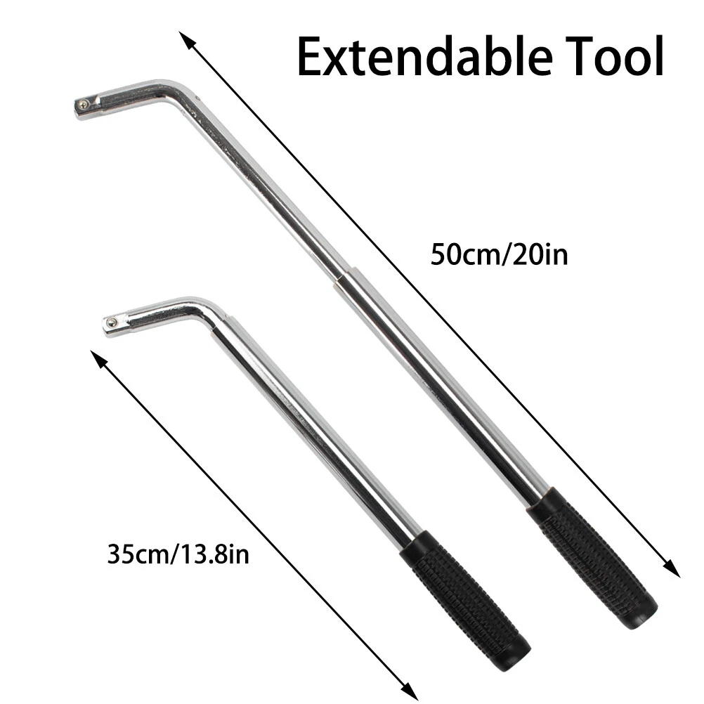 Telescoping Car Wheel Tire Tyre Brace Wrench Spanner Lug L Type