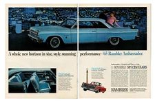 1964 Car Auto AMC Rambler Ambassador Vintage Print Ad Announce 65 Automobile