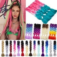 5Packs Synthetic Ombre Twist Box Braiding Jumbo Hair Extension For Human Rainbow