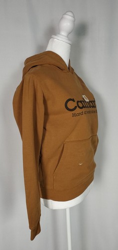 Vtg Carhartt Hoodie Kids L 10-12 Brown Fleece Pullover Distressed Rugged Y2K - Picture 3 of 21