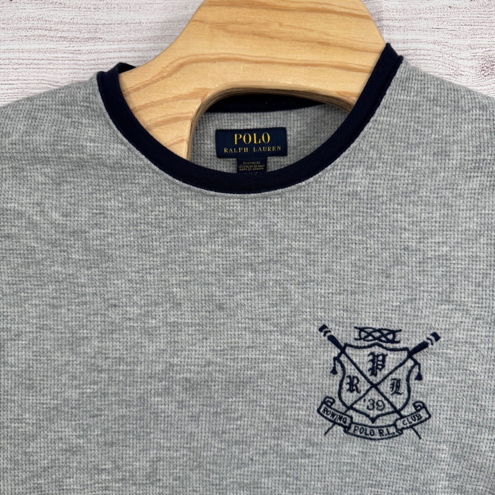 FILA Polo Ralph Lauren Rowing Club camicia grande manica lunga maglia waffle