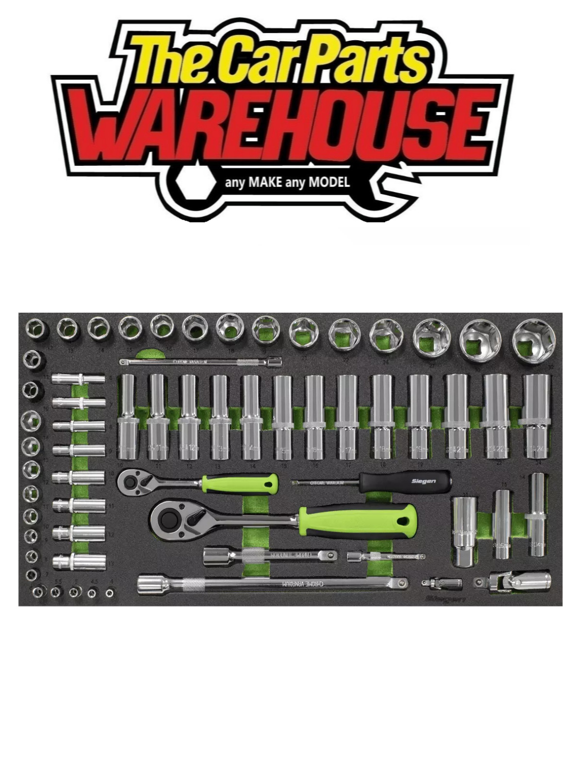 Sealey S01271 Tool Tray with Socket Set 62pc 1/4"" & 1/2""Sq Drive Metric