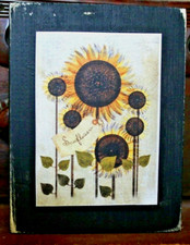 Tall Sunflowers Farmhouse Sign Block Shelf Sitter Tiered Tray Decor Tuck 3.5X4.5
