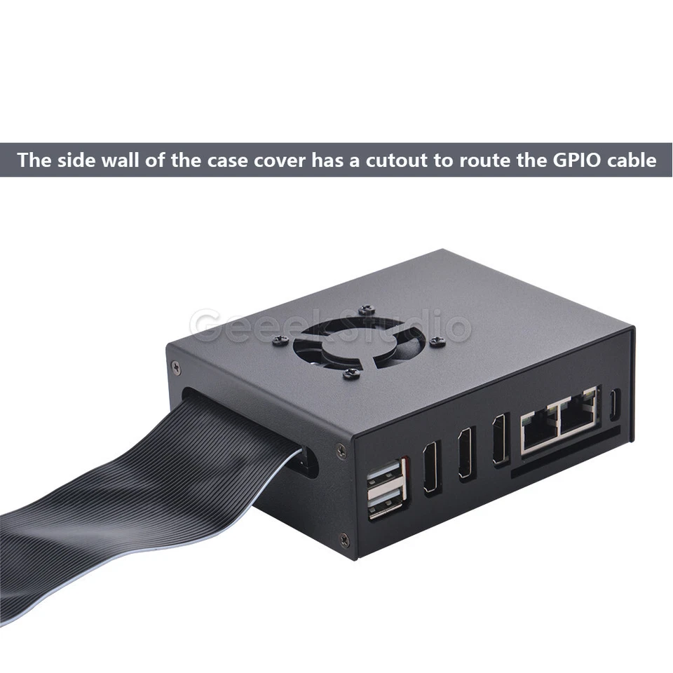 Custodia protettiva in metallo Orange Pi 5 Plus guscio con ventola di raffreddamento a basso rumore - Immagine 2 di 4