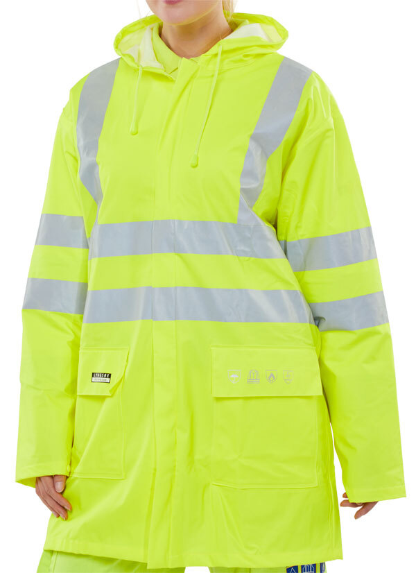 Beeswift Fire Retardant Anti-Static High Visibility Jacket Saturn - Image 4