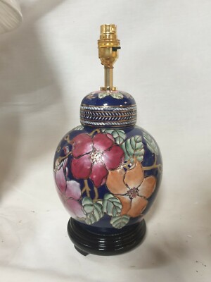 Handbemalte hochwertige Tischlampe mit Blumenmuster 3393/4405