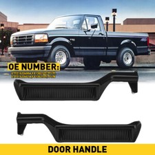 Black Metal Inside Door Handles Pair Lh Rh For 87-96 Ford F150 F250 F350 Truck