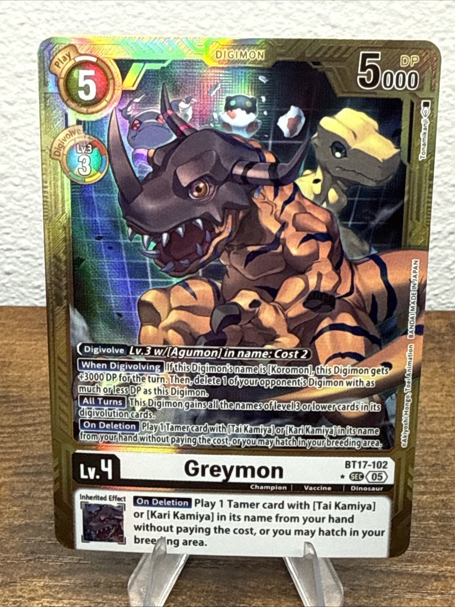 Greymon - BT17-102 (Gold Border) - Advanced Booster Digimon Generation | eBay Greymon - BT17-102 (Gold Border) - Advanced Booster Digimon Generation | eBay