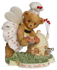 CHERISHED TEDDIES ELIZABETH, 0000737, BEE BAKING STONE RESIN TEDDY BEAR FIGURINE