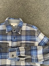Wallace And Barnes Blue/Gray Plaid Flannel Mens Medium Heavy Cotton Outdoors