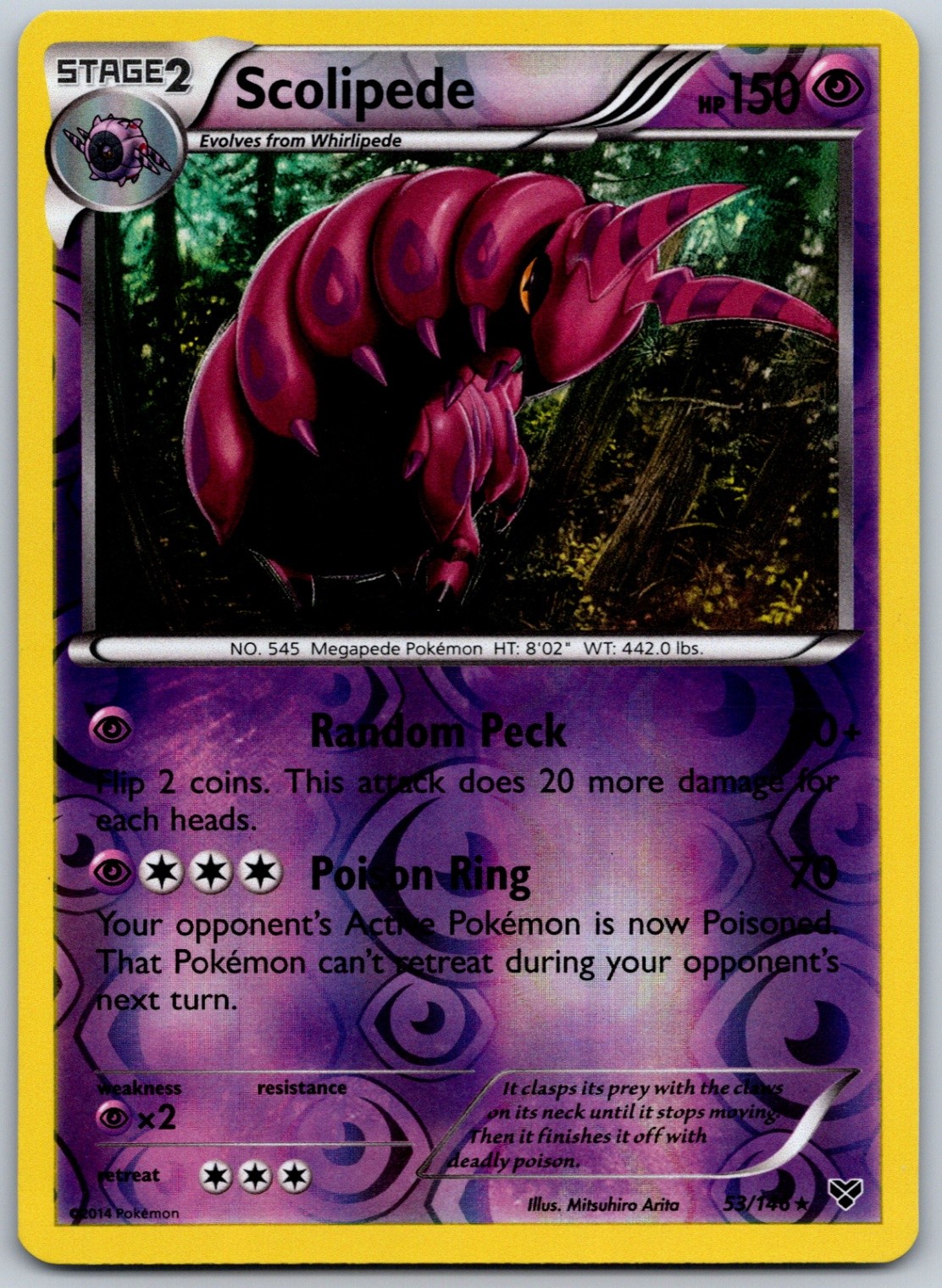 Scolipede Reverse Holo Rare Emerging Powers 40/98 NM