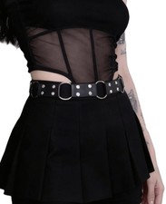   s Adjustable Wide Waist Belt with Alloy O-Ring   Faux Leather Minimalist Fas...